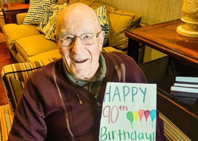 resident celebrating 90th birthday